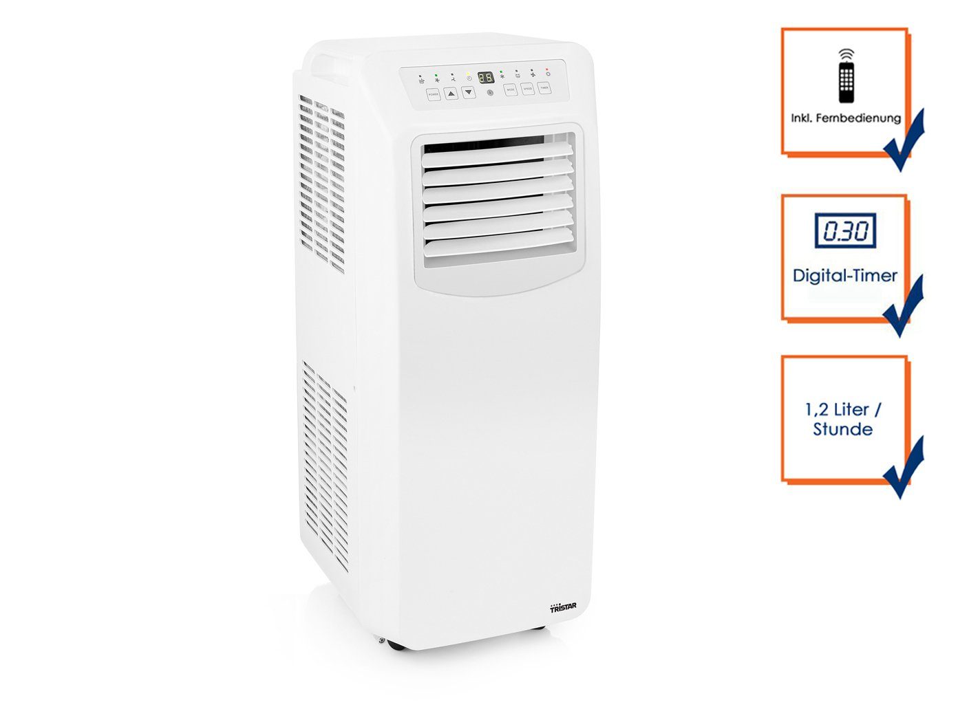 Tristar 3-in-1-Klimagerät, Luftkühler Klima-Anlage Heizung, Ventilator, Entfeuchter & Mobile 65dB