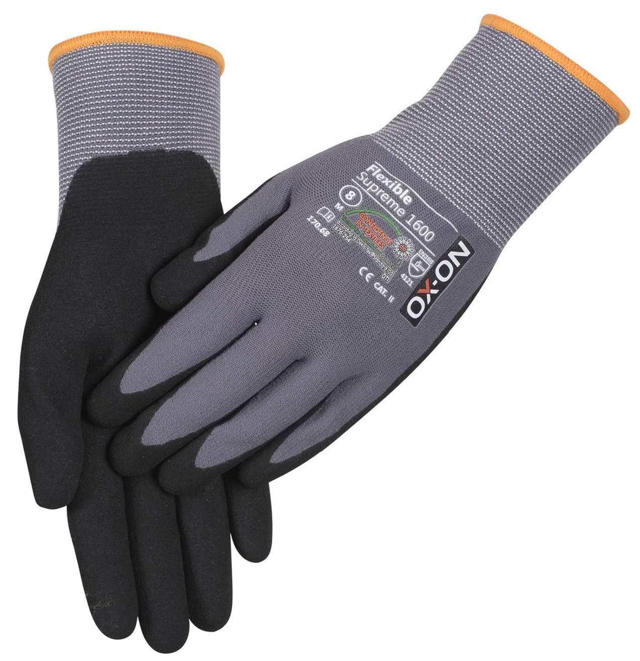 OX-ON Arbeitshandschuhe OX-ON Flexible Supreme 1600 Arbeitshandschuhe, grau günstig online kaufen