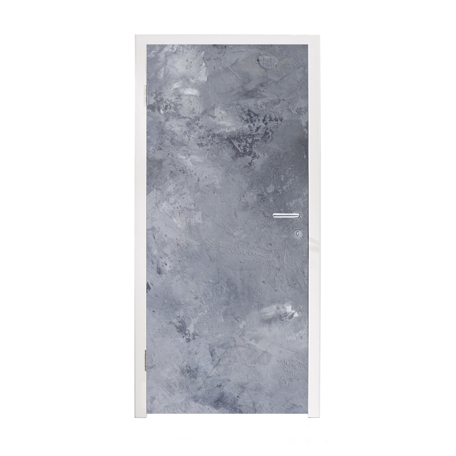 Rustikal, - Grau Türtapete - Schiefer Türaufkleber, - cm - bedruckt, Fototapete MuchoWow St), Beton Matt, (1 Strukturen für Tür, Retro - 75x205
