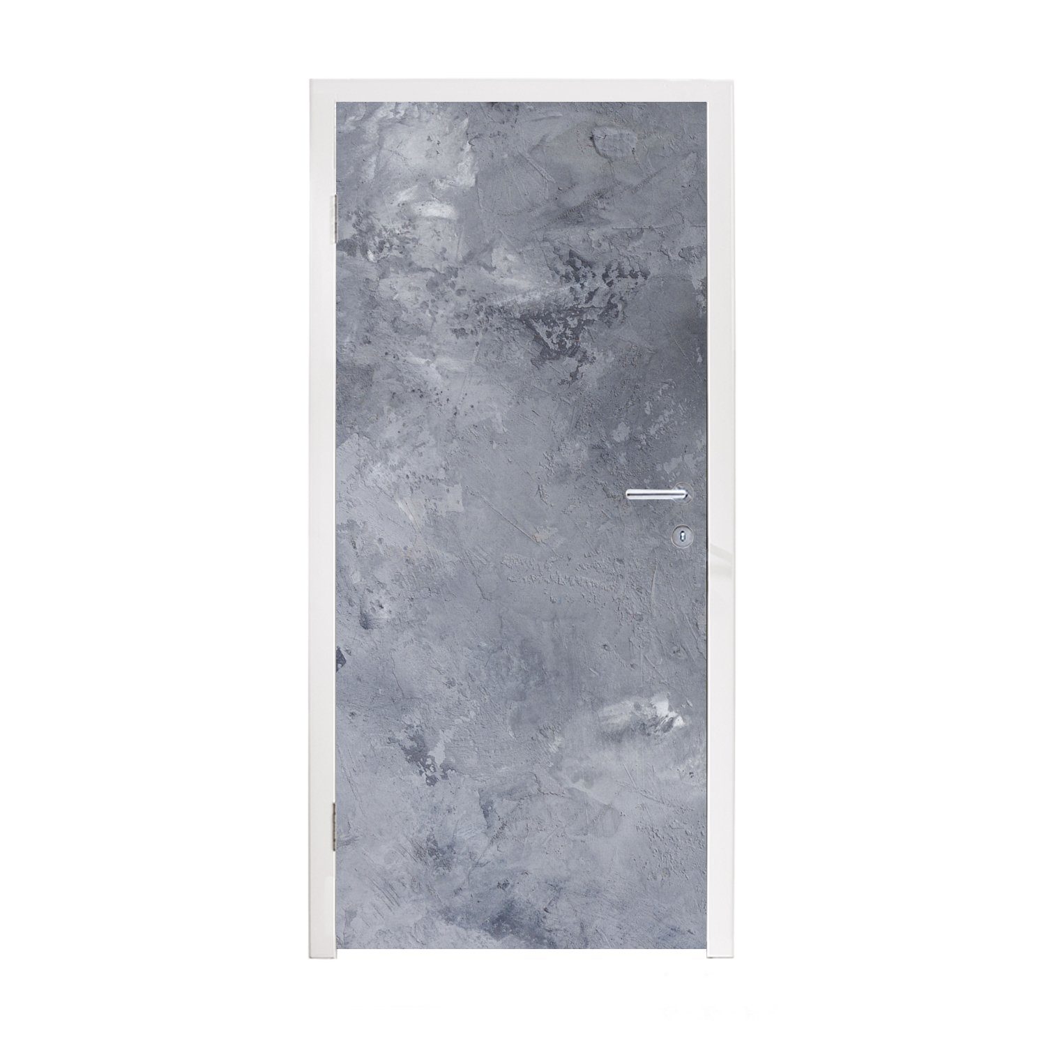 MuchoWow Türtapete Schiefer - Beton - Retro - Strukturen - Grau - Rustikal, Matt, bedruckt, (1 St), Selbstklebende Tapete, Folie für Möbel, 75x205 cm