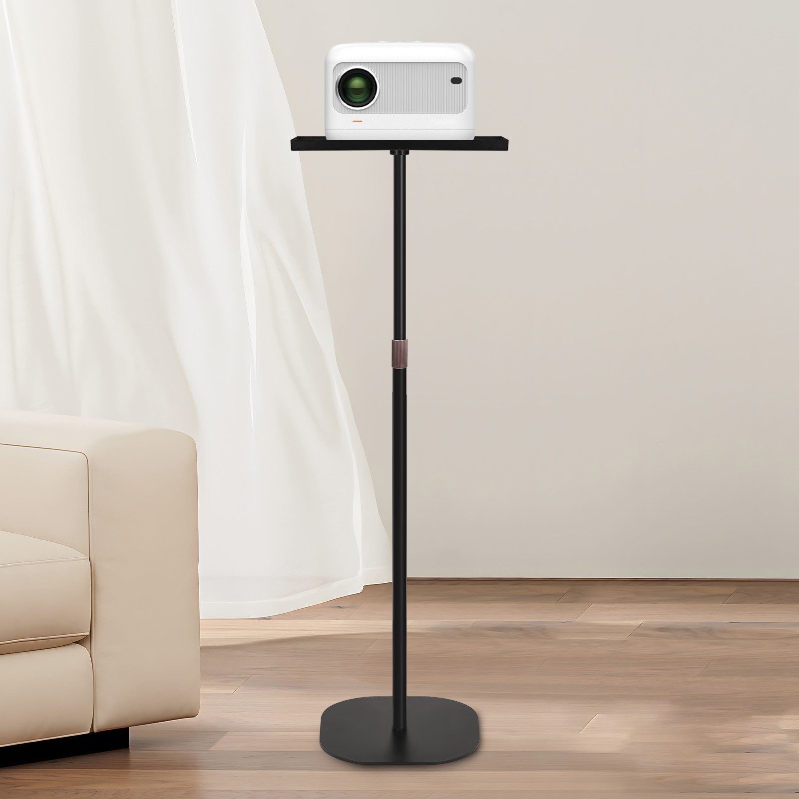 JOYOLEDER Beamer-Standfuß Beamer Ständer - Multifunktionaler Bodenständer verstellbar Höhe, (57,5cm bis 160cm, 10KG Kapazität, kompatibel mit Projektoren, Kameras & Laptop für für Zuhause, Büro)