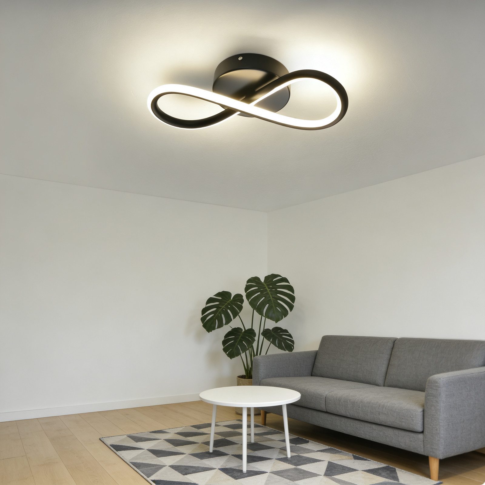 ZMH LED Deckenleuchte Wohnzimmer 3 Blatten verflochten 25/34/40CM Modern für Schlafzimmer, Augenschutz, Einfache Installtion, LED fest integriert, LED fest integriert