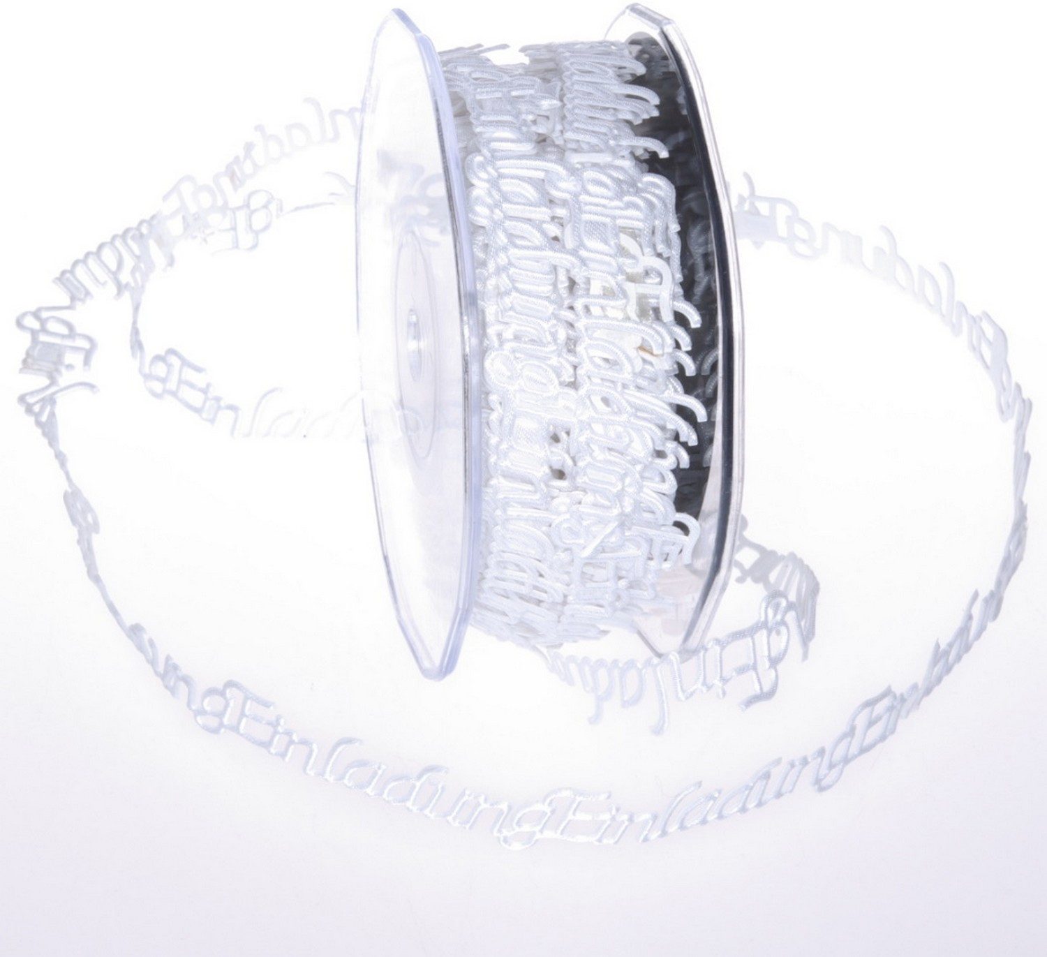Deko AS Bastelband SeKleBo® - Selbstklebende Bordüre ´Einladung´ Weiß - 15mm - 10m - 891, selbsthaftend