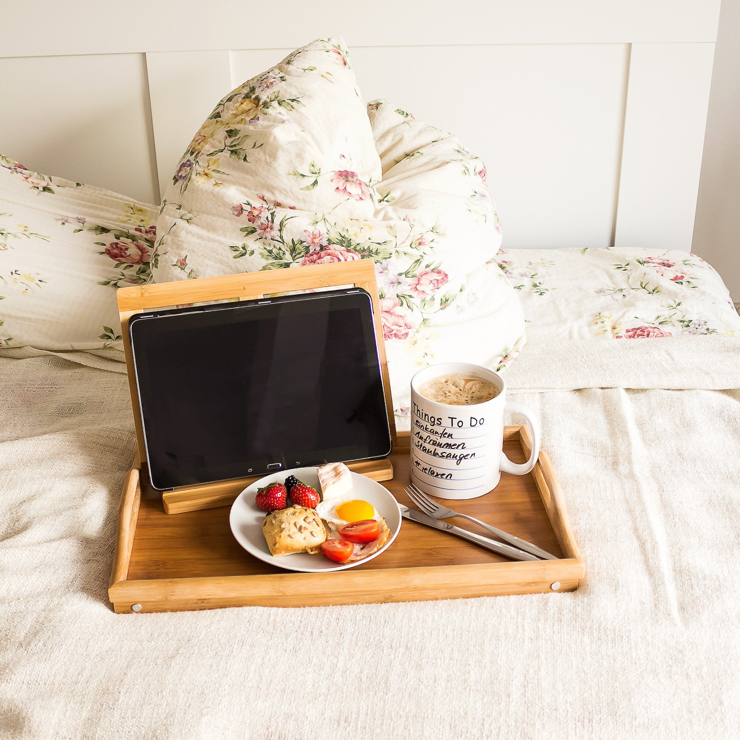relaxdays Tabletttisch Bambus Betttablett günstig online kaufen