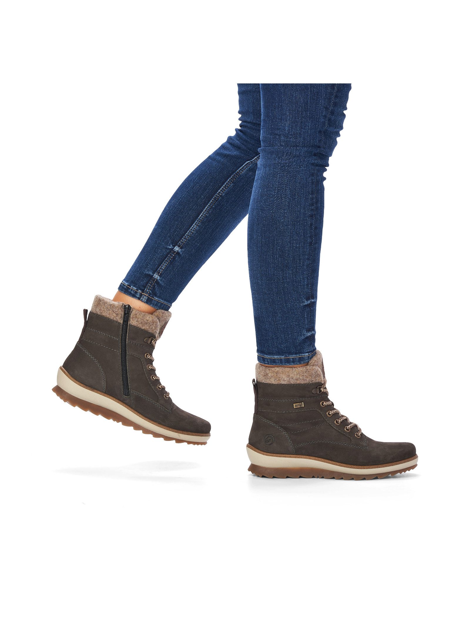 Remonte Remonte Stiefelette Veloursleder Schnürstiefelette