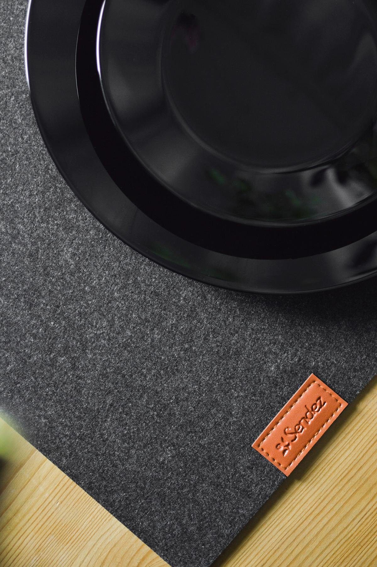 Sendez Platzteller 4 Tischuntersetzer aus Filz 43x29cm Platzmatte Telleruntersetzer, Zubehör für Teller, 4-tlg., Party