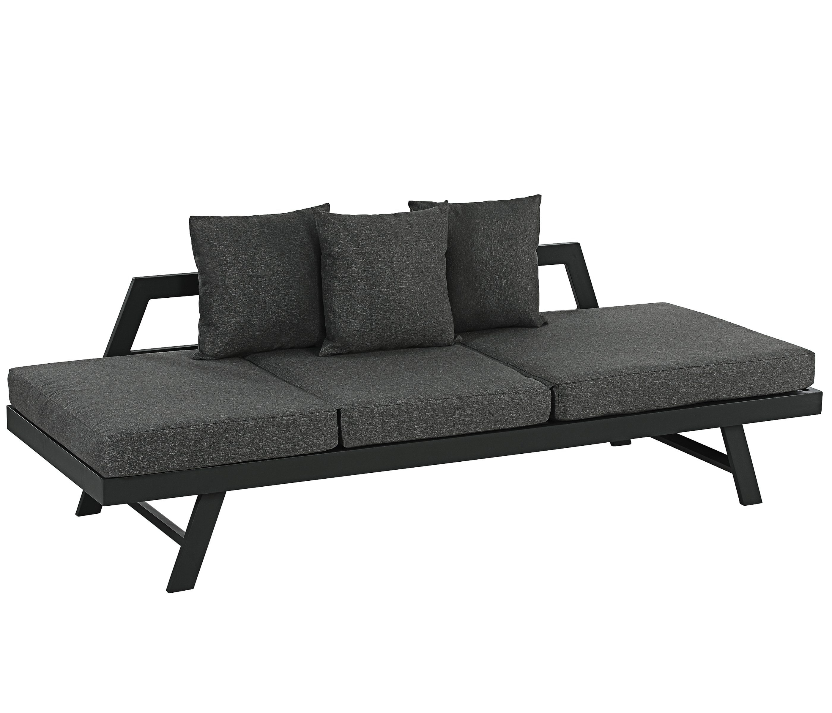 Dehner Gartenlounge-Set Funktionsliege Seattle m. Polster/Kissen, 210 cm, Minimalistische Funktionsliege mit schnelltrocknenden Polster