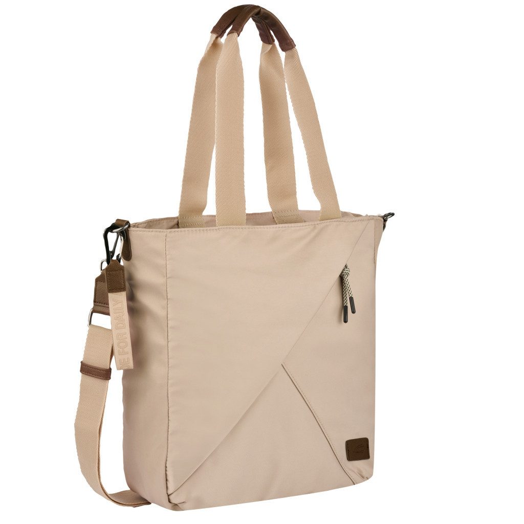 camel active Shopper Aurum (Set, 2-tlg., abnehmbare Anhänger), aus recyceltem Polyester in Nylonstruktur, leicht & mit feinen Details