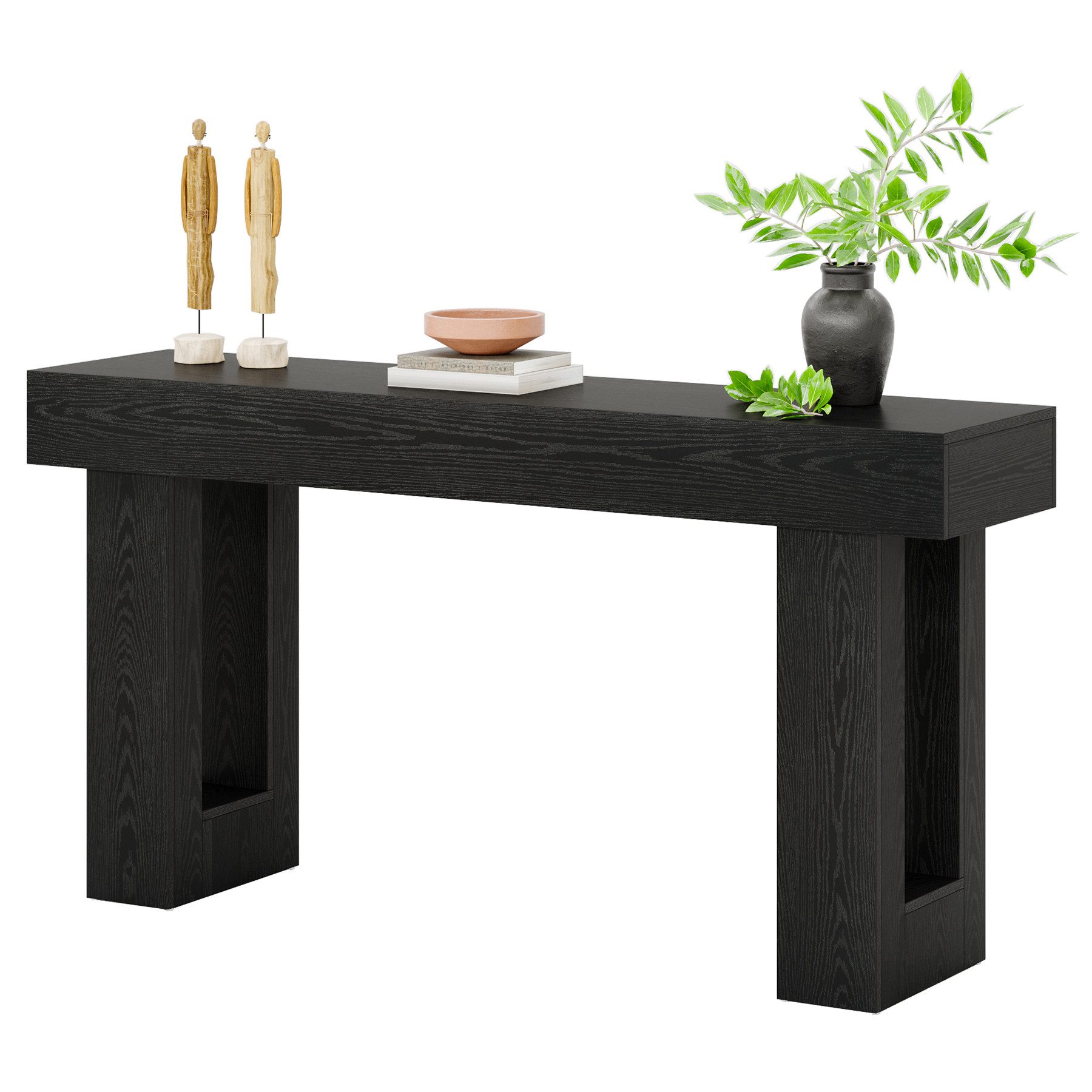 Tribesigns Konsolentisch 160 cm, Schmaler Landhausstil Tisch für hinter dem Sofa (160B x 35T x 85H cm), Naturholzoptik, Beistelltisch für Flur, Wohnzimmer und Eingangsbereich