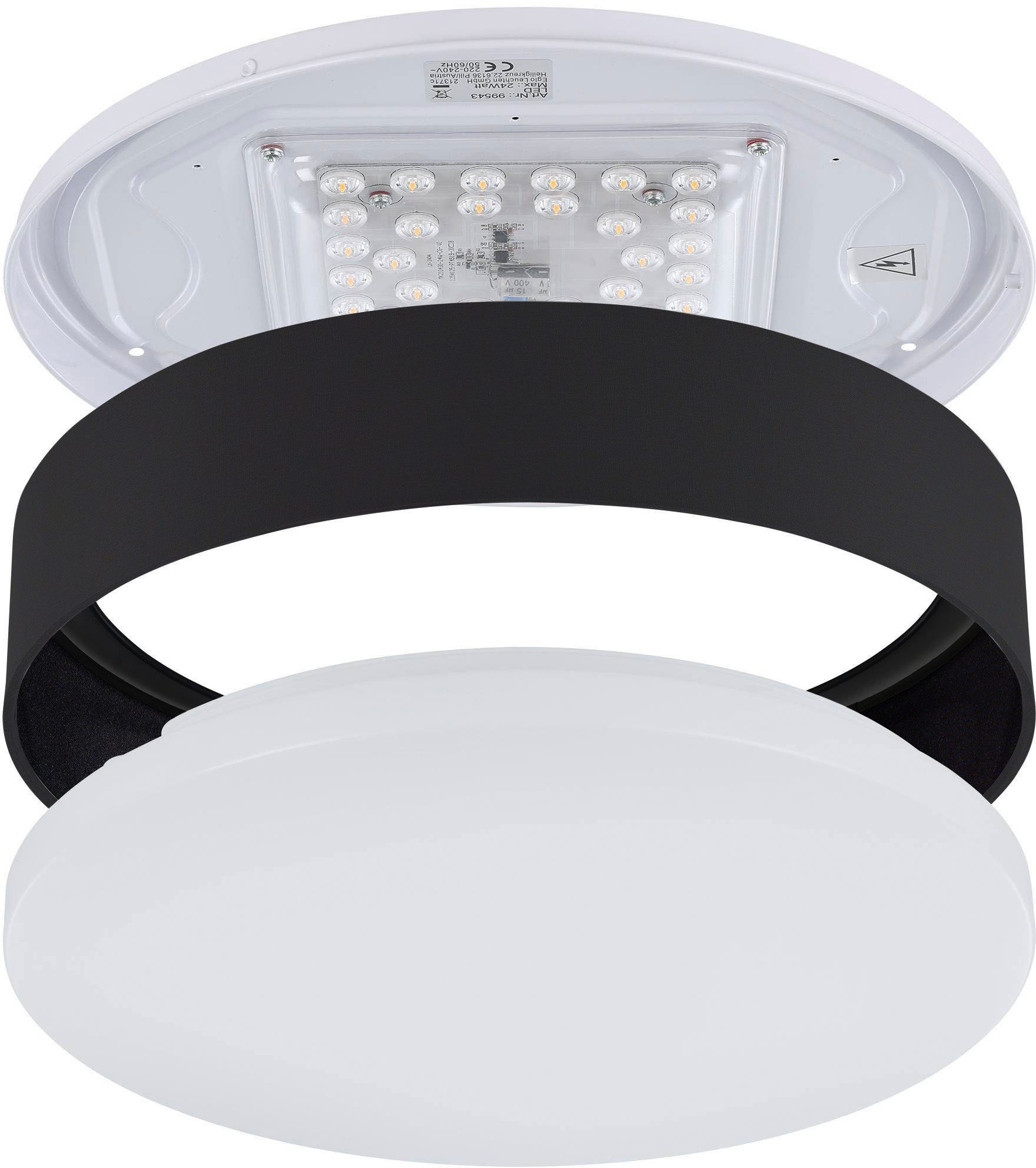 OTTO home LED Deckenleuchte Merryn, CCT - über Fernbedienung, LED fest integriert, Neutralweiß, Warmweiß, Deckenlampe Ø38 x H9 cm mit Textil-/Stoffschirm, CCT, Fernbedienung