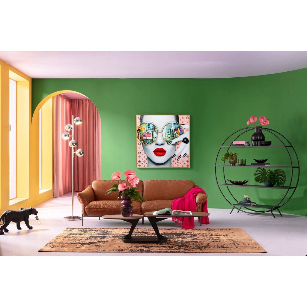 Kare Design Glasbild Times Square View, Frau, 120x120 cm