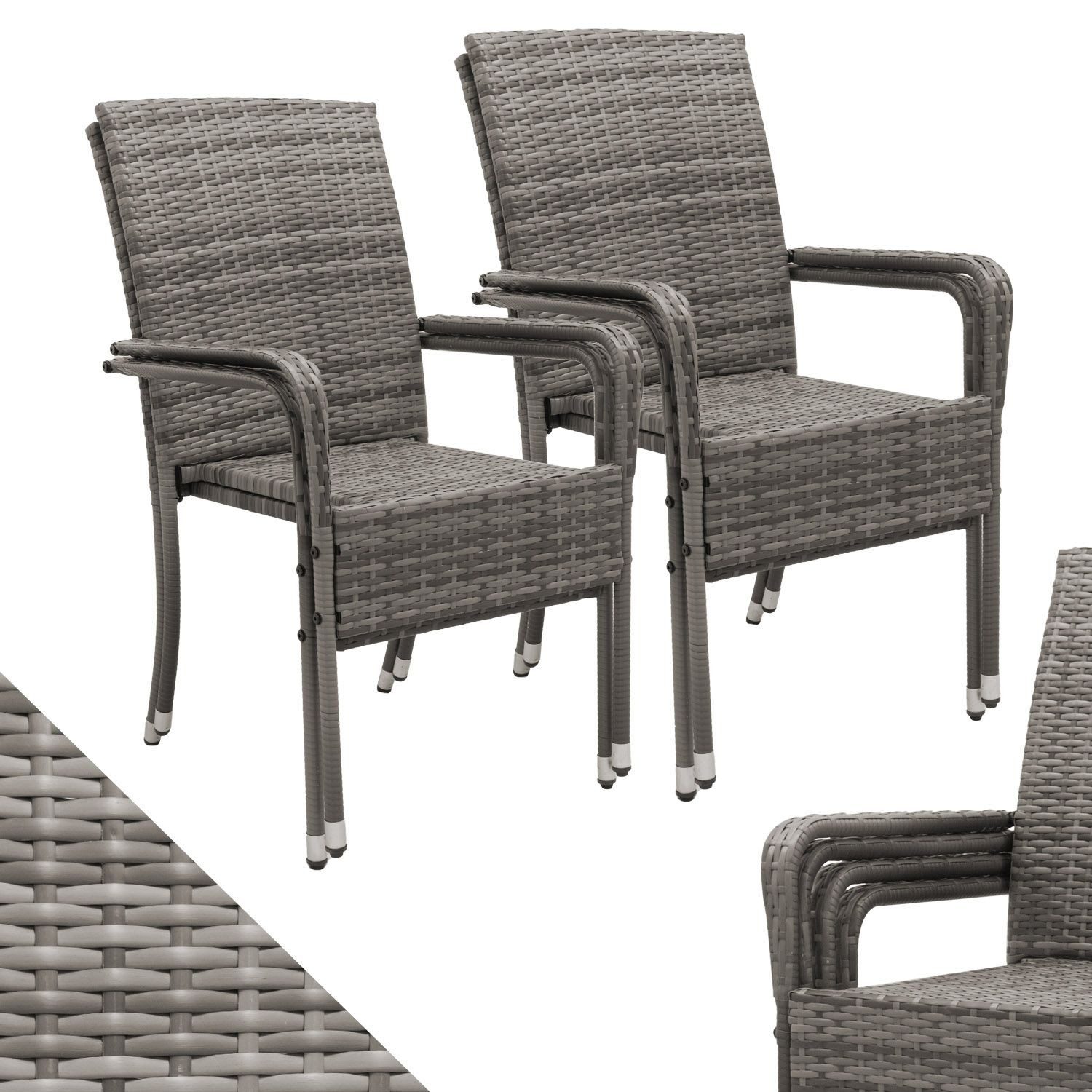 Juskys Gartenstuhl Yoro (4 St), stapelbar, günstig online kaufen