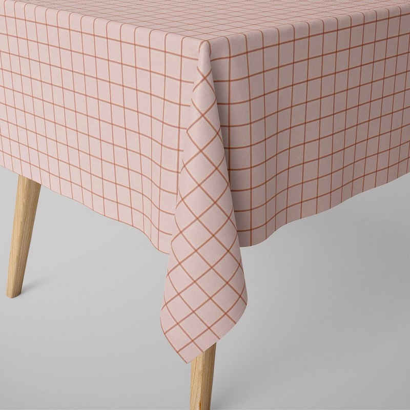 SCHÖNER LEBEN. Tischdecke SCHÖNER LEBEN. Tischdecke aus Baumwollcanvas Jacques Gitterkaro rosa b, handmade