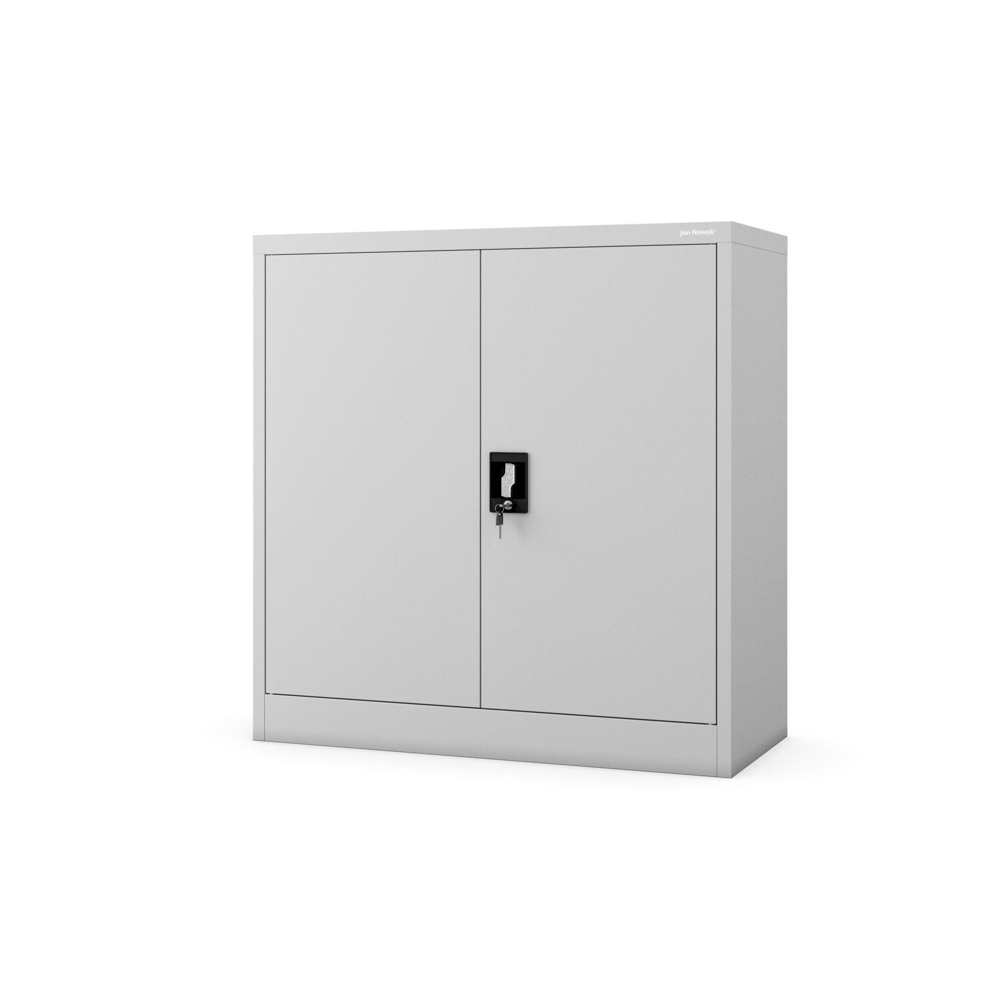 Jan Nowak Aktenschrank Metall Büroschrank abschließbar 90 cm BEATA 2 Böden Stahl (Stahl 0,6 mm Wandmontage möglich PZH-zertifiziert 93 cm) Aktenschrank 30 Ordner Schloss 2 Schlüssel kompakt 13 Farben