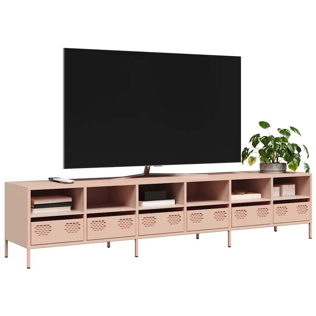 vidaXL TV-Schrank TV-Schrank Rosa 202x39x43,5 cm Kaltgewalzter Stahl (1-St)