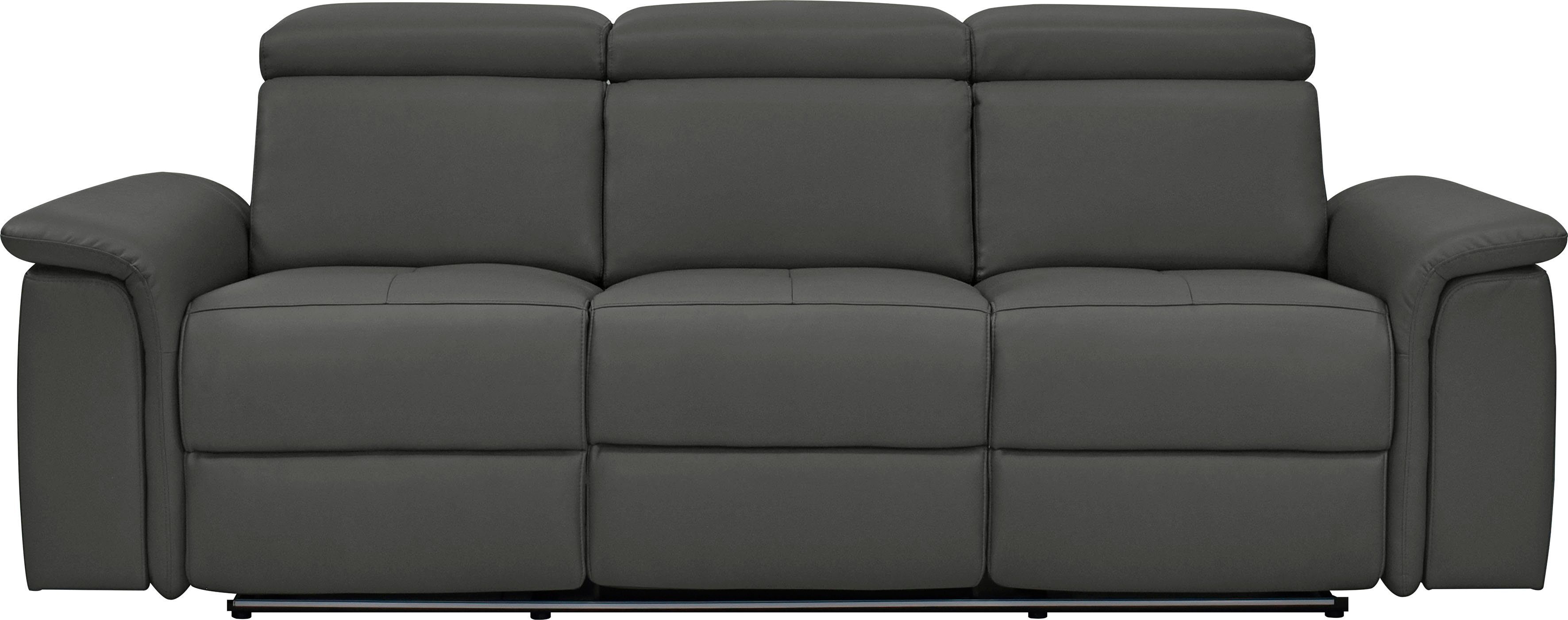 Home affaire 3-Sitzer Pareli 229cm, manuelle u. elektr. Relaxfunktion in 2 Sitzen, USB, KT-Verstellung, LED Beleuchtung, in Echtleder, Kunstleder, Web