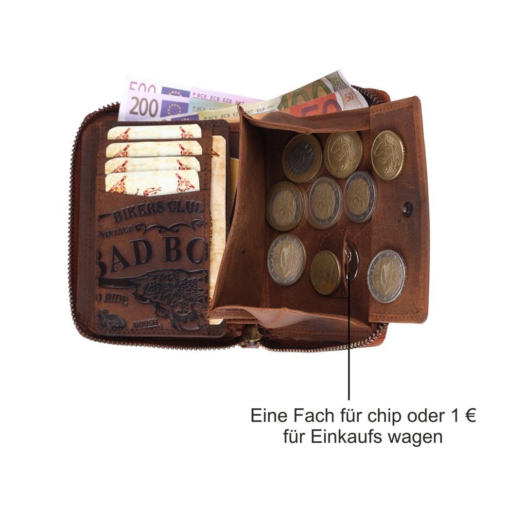 Münzfach RFID Börse mit Leder und Brieftasche Schutz SHG Herren Portemonnaie, Geldbörse