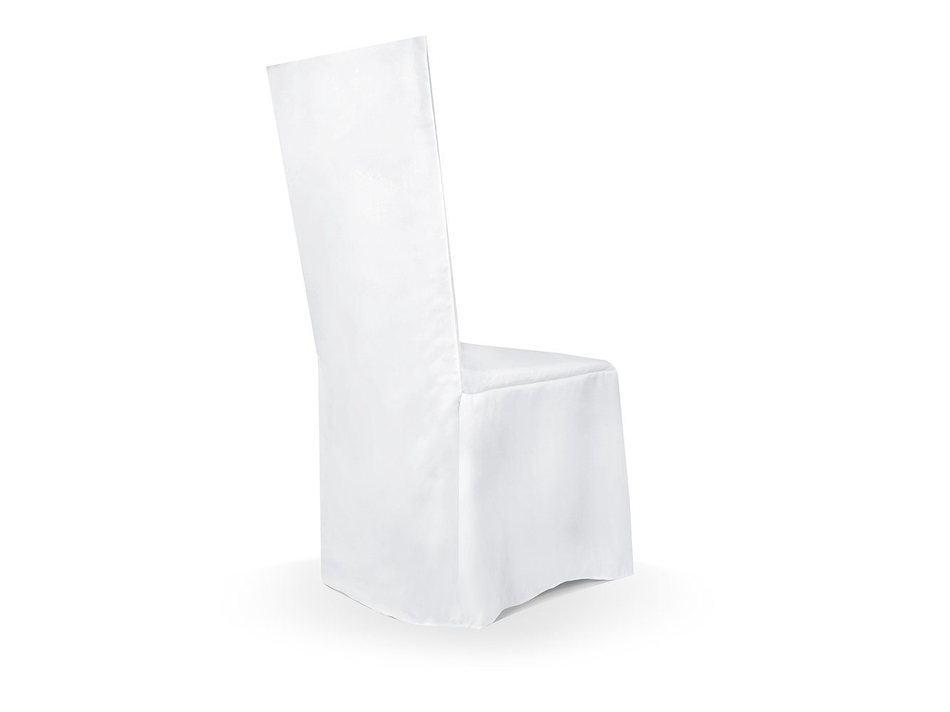 partydeco Stoff, Stuhlhusse Hochzeit 107x49x41cm Satin weiß