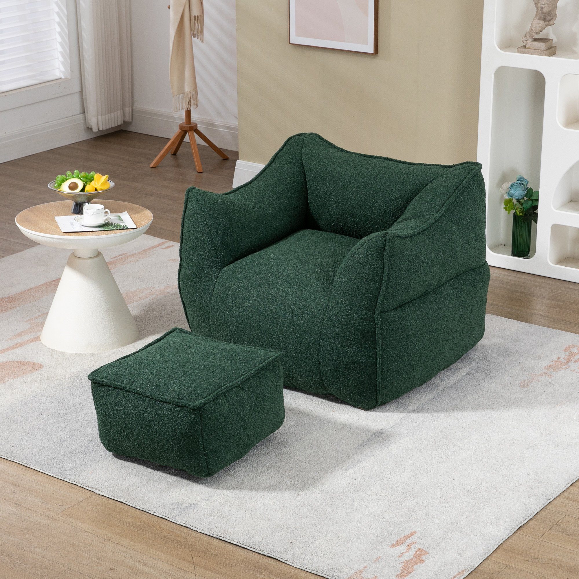 OKWISH Sitzsack Lazy Sofa/Fußhocker, Komfort-Schaukelstuhl mit hoher Rückenlehne (Couchsessel für Erwachsene und Kinder, für drinnen und draußen)
