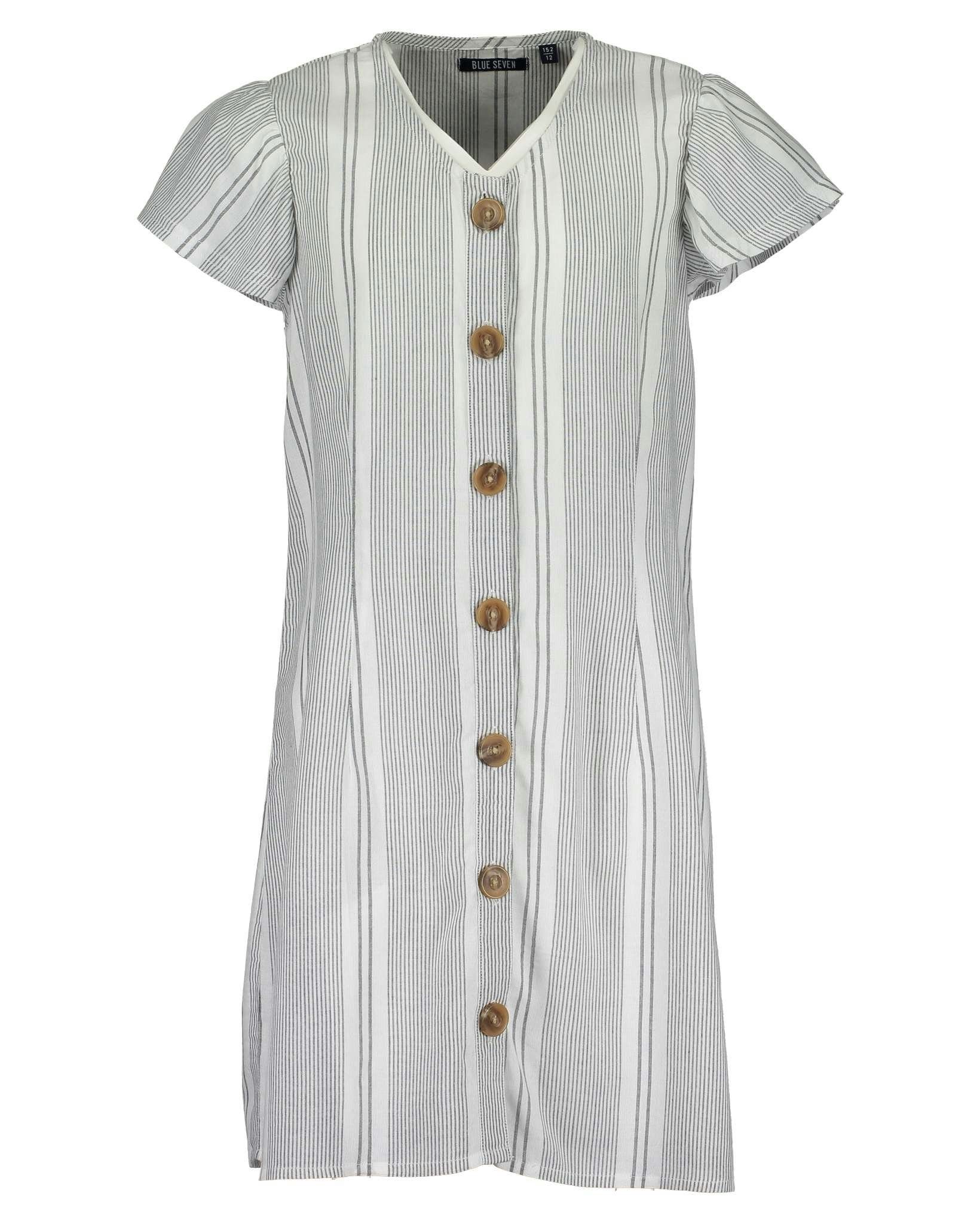 Blue Seven A-Linien-Kleid Blue Seven Mädchen gestreiftes Kleid in weiß/ grau