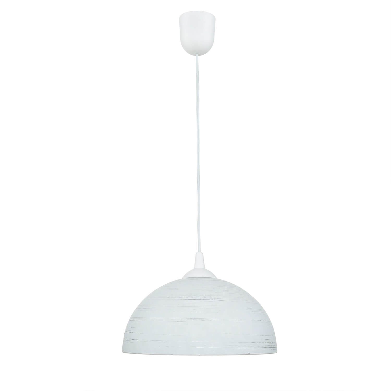 Licht-Erlebnisse Pendelleuchte FERA, ohne Leuchtmittel, Hängeleuchte Küche Glasschirm Silber handbemalt Pendelleuchte Esstisch