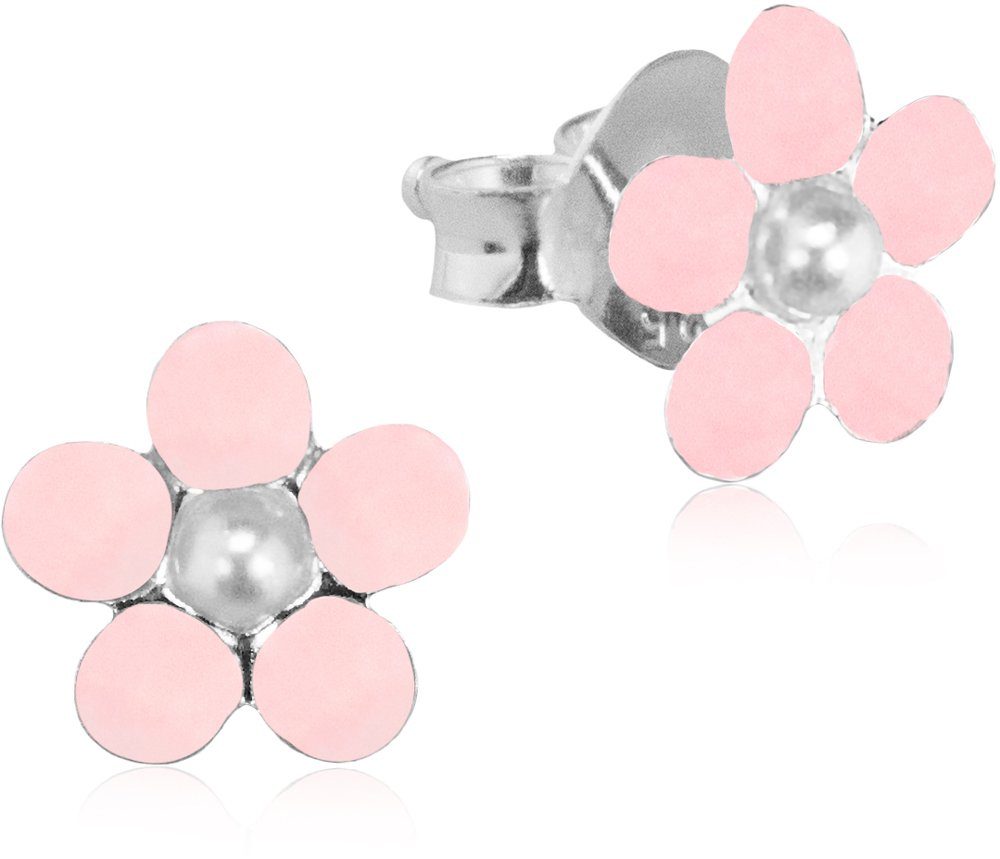LUISIA® Paar Ohrstecker "Ohrringe Blume mit Perle" (2-tlg., inkl. Schmuckbox), Perle