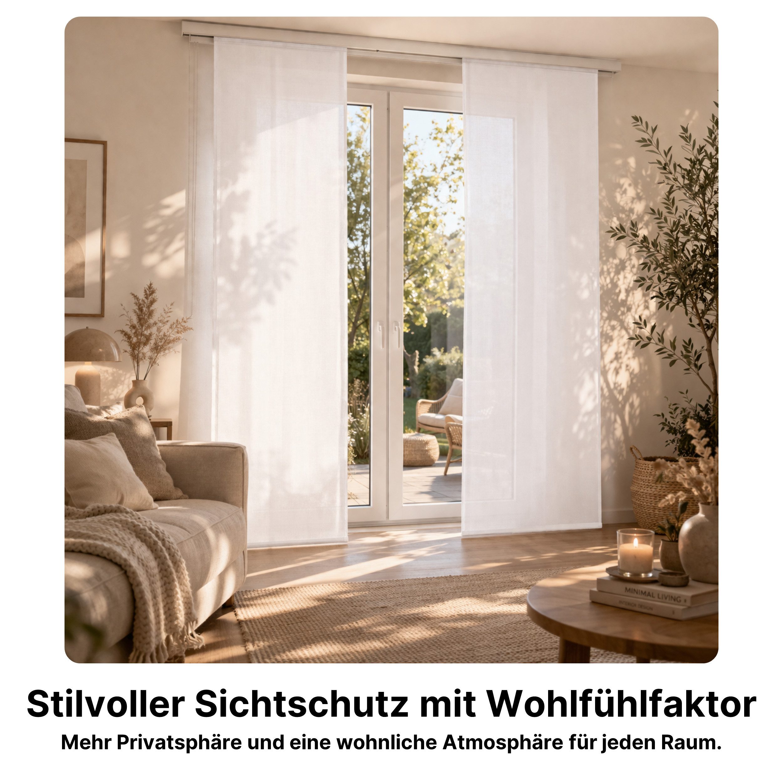 Melody Schiebegardine Schiebegardinen 2er-Set blickdicht mit Klettband Paneelwagen