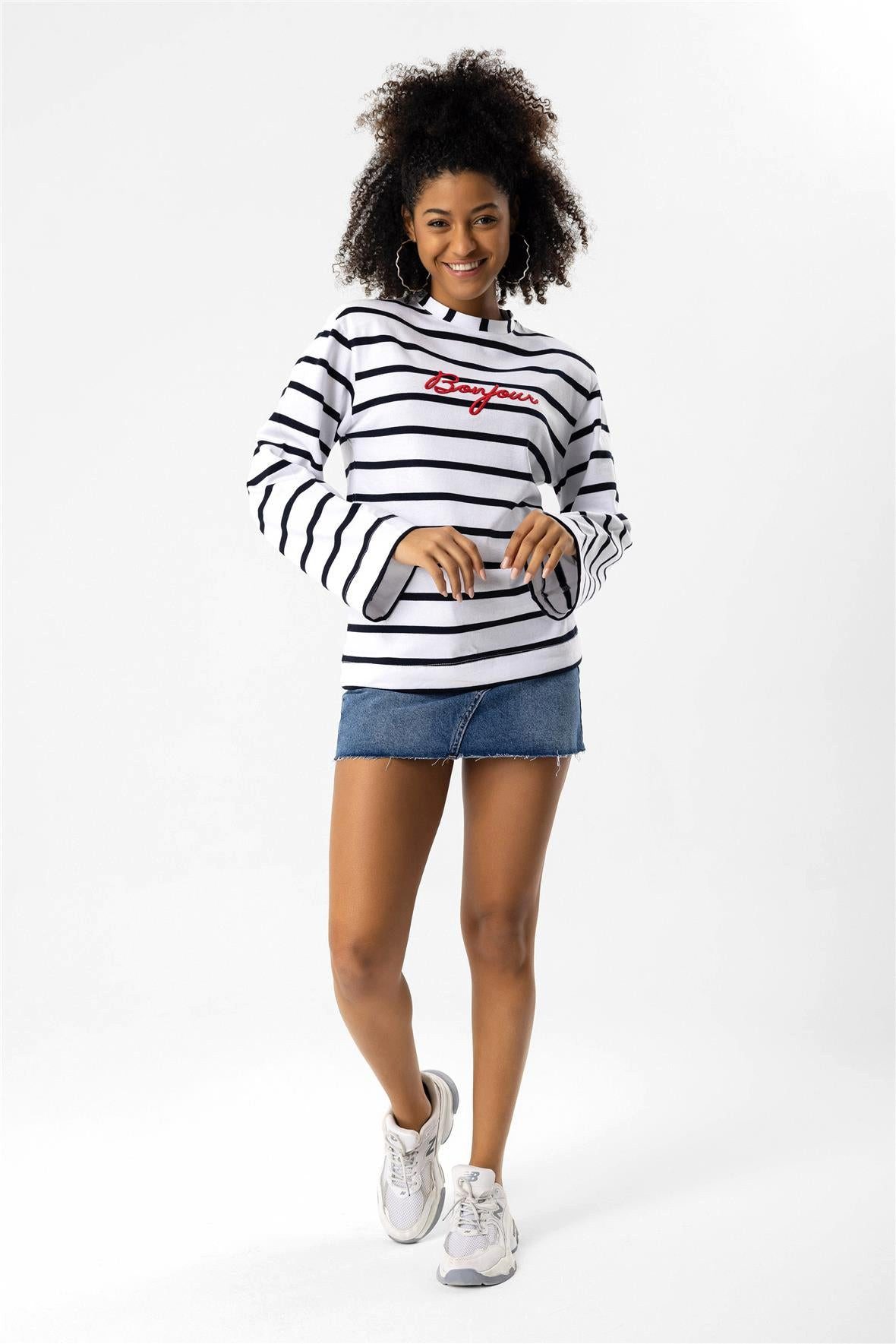 No Matter What Kapuzenpullover Gestreiftes Sweatshirt