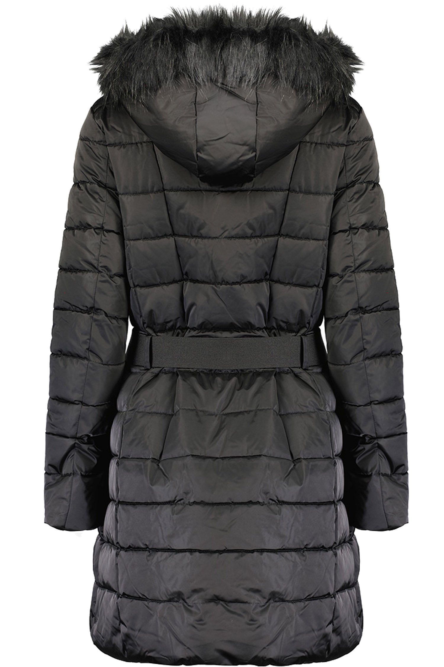 Geo Norway Winterjacke elegante Kunstfellkragen mit (1-St) schwarz baanemone Jacke Damen