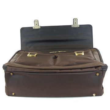 Dermata Businesstasche Dermata Aktentasche Tasche mit Laptopfach Nylon mit Leder braun 11034