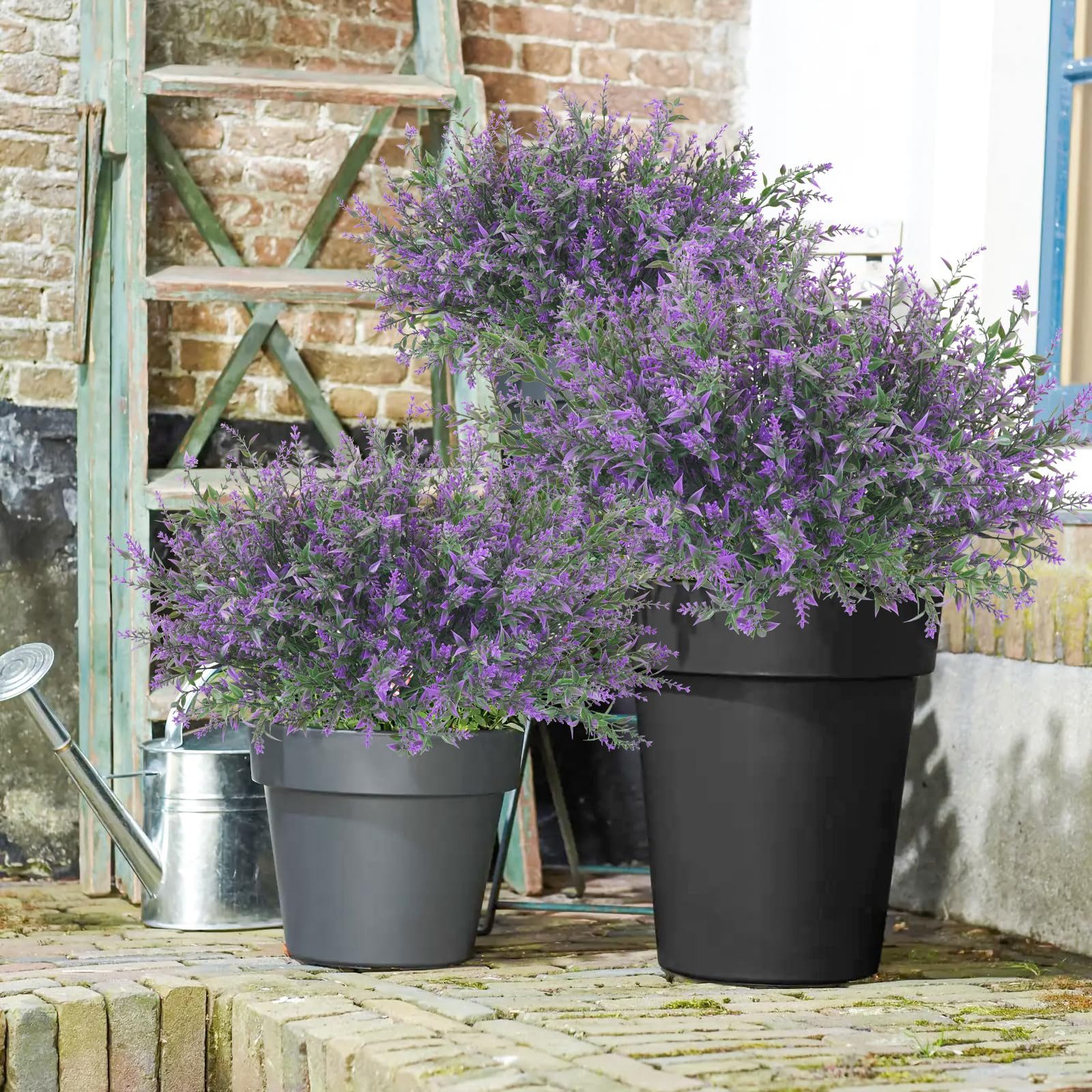 Kunstblumenstrauß 4 Bündel künstliche Lavendelsträuße, künstliche Lavendelblumen, Agger, Kunstlavendel, geeignet für Zuhause, Hochzeiten und Außendekorationen