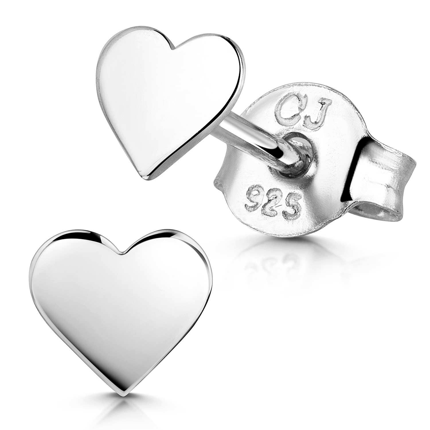 Materia Paar Ohrstecker Silber rhodiniert 925 Liebe Mädchen Sterling SO-260, klein Herz Damen für Silber, und