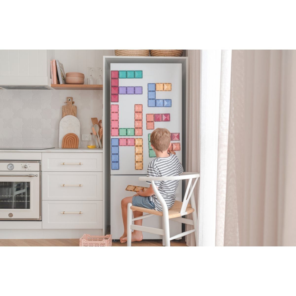 Connetix Pastel Rectangle Pack verstärkte Magnete pädagogisches Lernspiel Magnetspielbausteine, (Open Play, 24 Teile), ab 3 Jahren