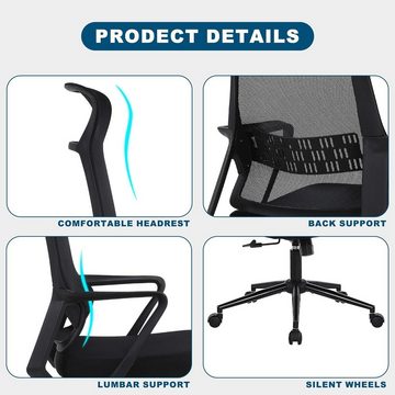 Youhauchair Bürostuhl, Schreibtischstuhl aus Netzstoff, Um drehbarer und höhenverstellbarer