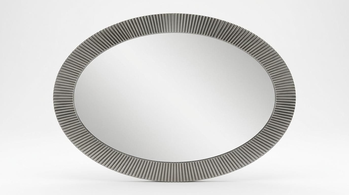 Xlmoebel Dekospiegel Moderner silberner Dekospiegel für ein komfortables Wohnzimmer, Made in Europa