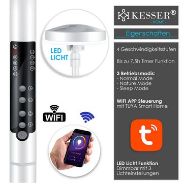 KESSER Standventilator, 4in1 Standventilator Tischventilator mit App Wifi Fernbedinung