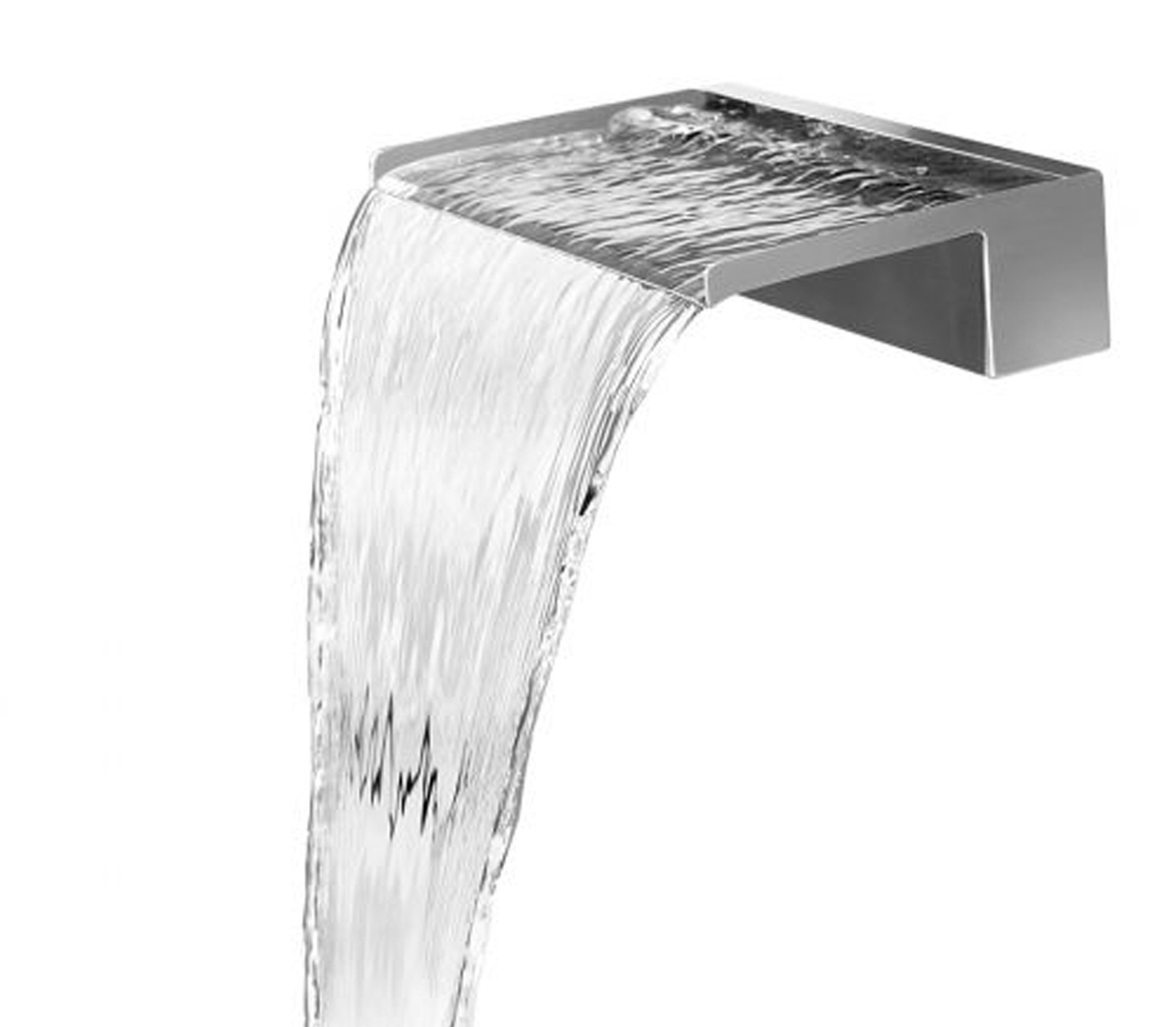 Wasserfall Wasserfall 30 cm Edelstahl matt LED Sets erhältlich Wasserauslauf
