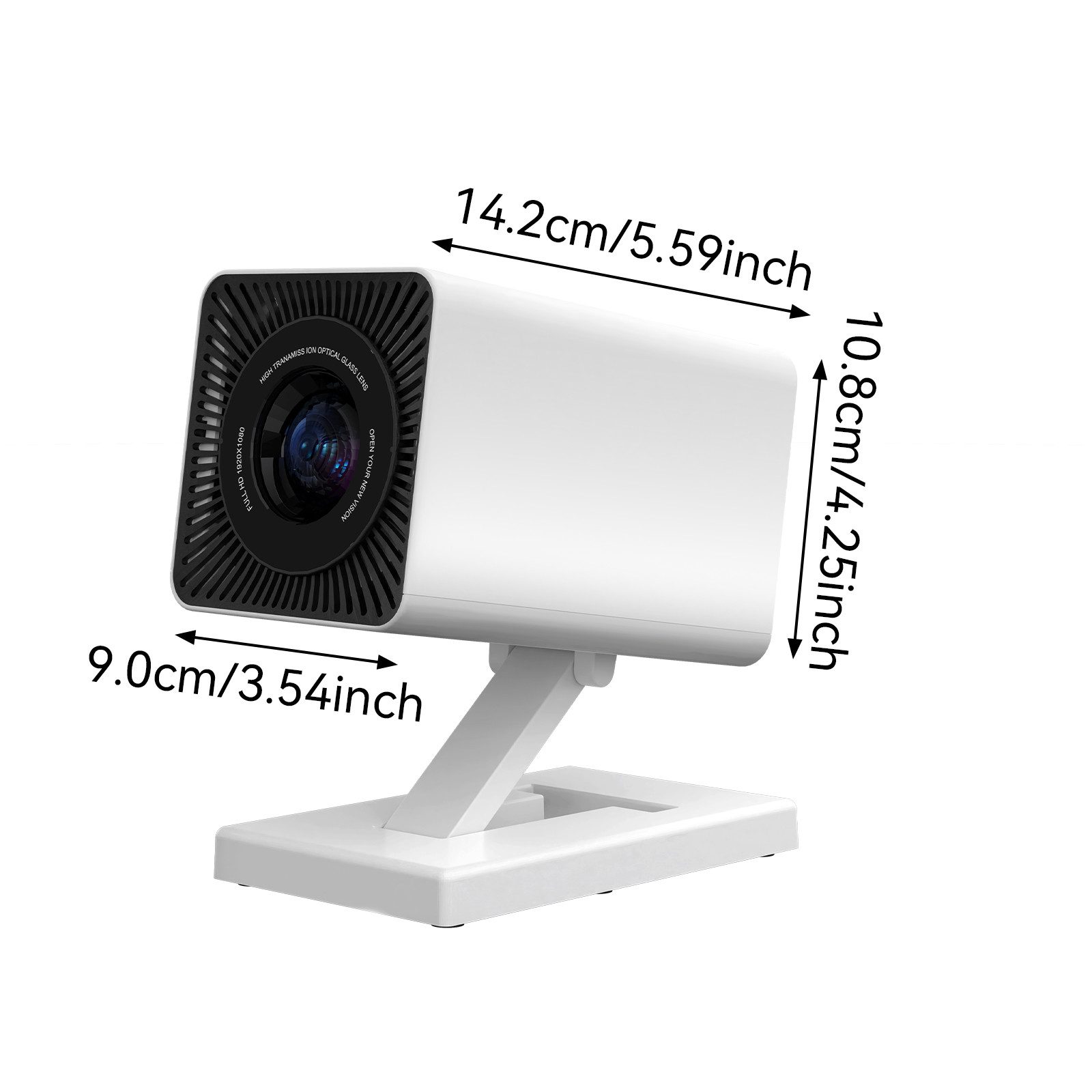 BUFO 130'' Beamer 4K für Telefon/PC/HDMI USB, BT 5 Auto Trapezkorrektur Portabler Projektor (150 lm, 1500:1, 1280 x 720 px, Android 11 Mini-Beamer 4K 1080p unterstützt, WiFi 6 Bluetooth 5.0)