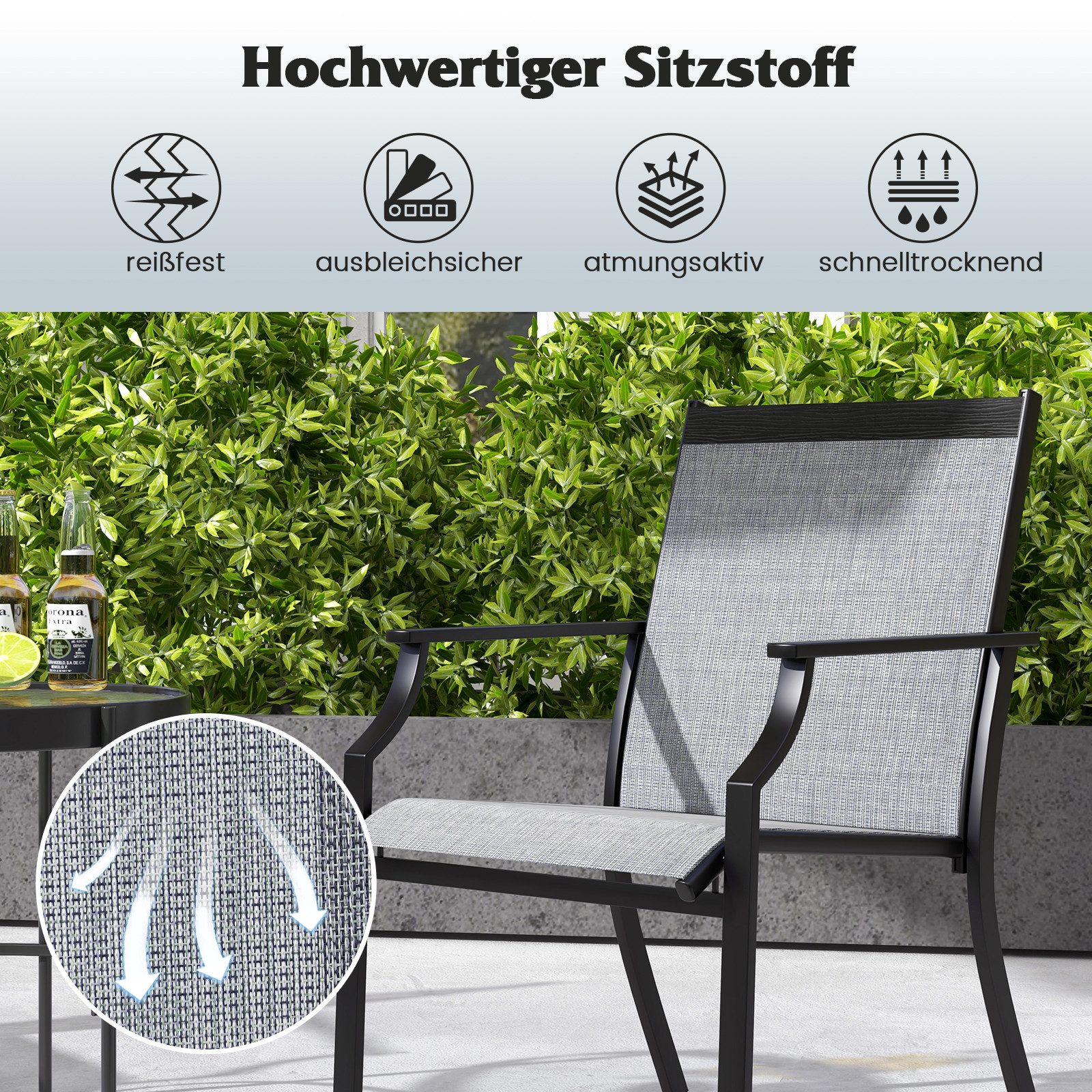 COSTWAY Gartenstuhl (2 St), 50 cm günstig online kaufen
