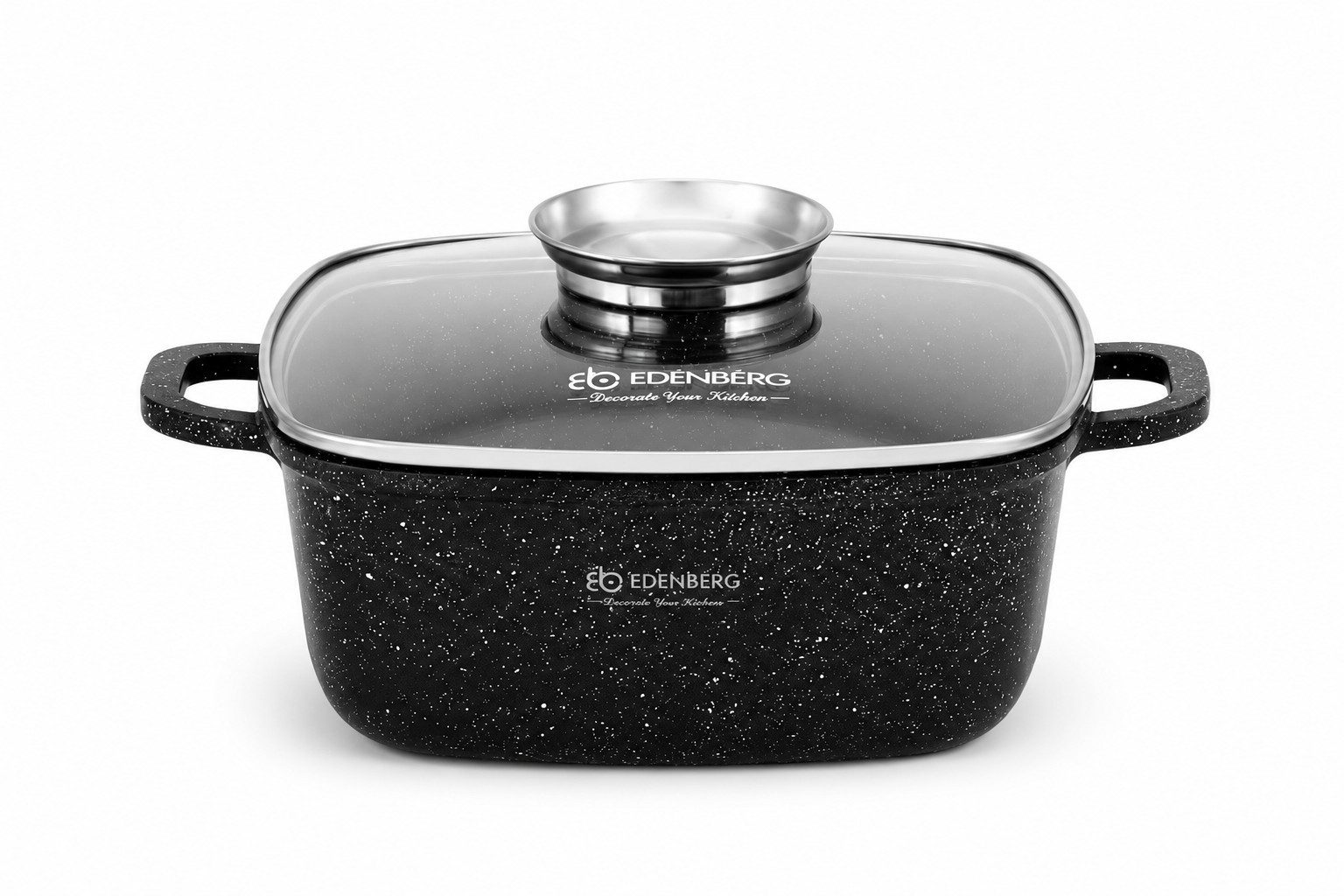 Edenberg Topf-Set 8 tlg. Schöne quadratische Töpfe zum Backen und Kochen in 4 Größen, Aluminium, Edelstahl, Aluminiumguss (Entscheiden Sie sich für dieses hochwertige Topfset und erleben Sie Kochen auf einem neuen Niveau, mit Komfort, Stil und hervorragender Funktionalität., 8-tlg)
