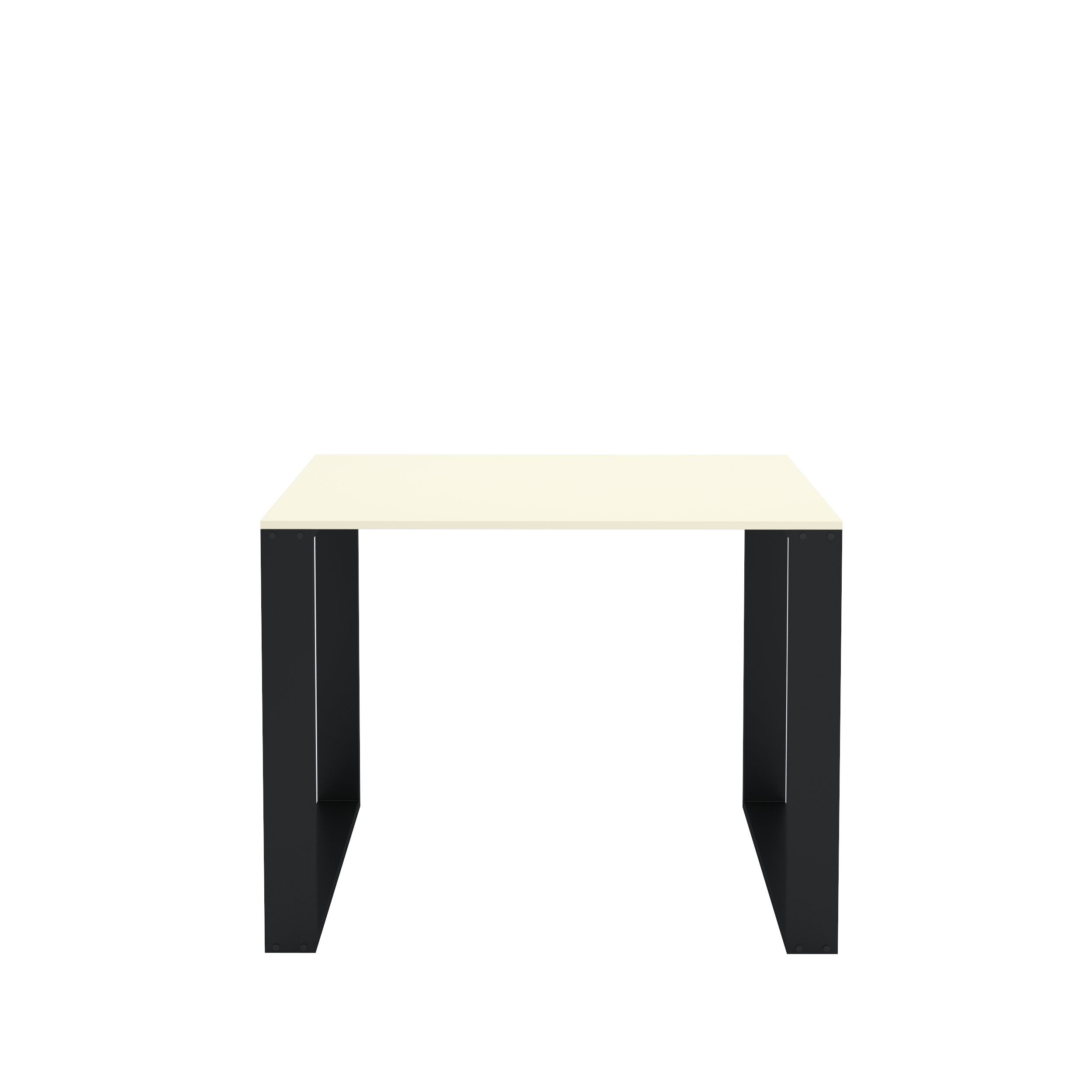 Esszimmertisch AKKE Schwarze Küchentisch Beinen Esstisch, Bürotisch LOFT Vanille 2mm-PVC