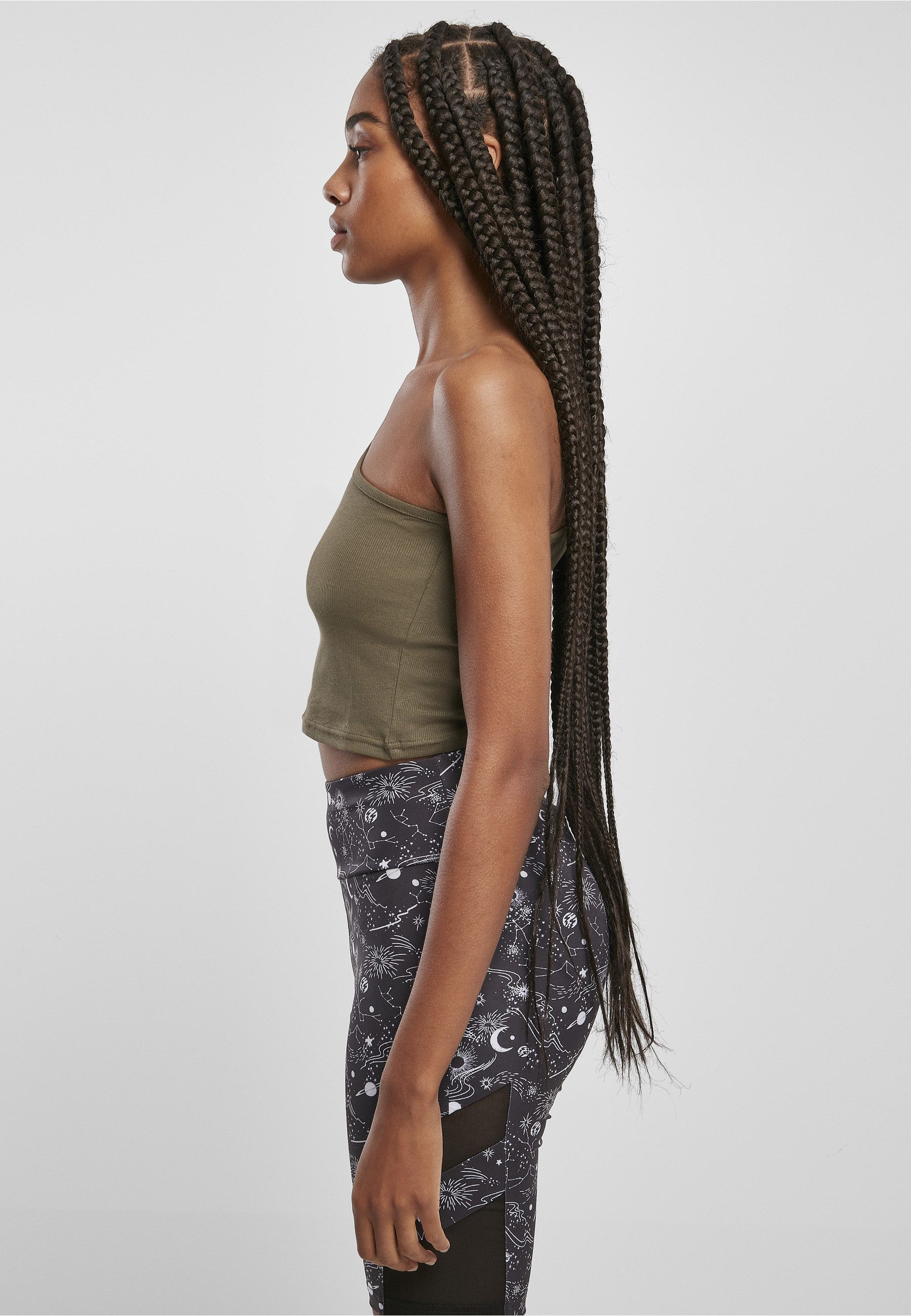 URBAN CLASSICS Tanktop Urban Classics Damen Ladies Cropped Asymmetric Top (1-tlg) – Bild 4 von 5