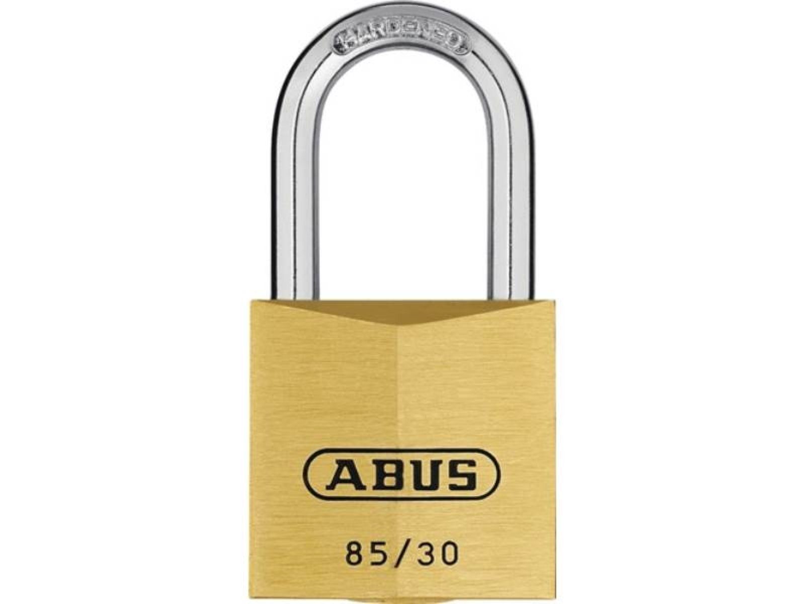 ABUS Vorhängeschloss Zylindervorhangschloss 85/30HB24 gl Schlosskörper-B.30mm MS gl.0402 ABUS Messingschloss, korrosionsbeständig und widerstandsfähig durch doppelte Verriegelung (ab 30 mm) sowie Bügel aus gehärtetem Stahl · Präzisions-Stiftzylinder mit Pilzkopfstiften · para