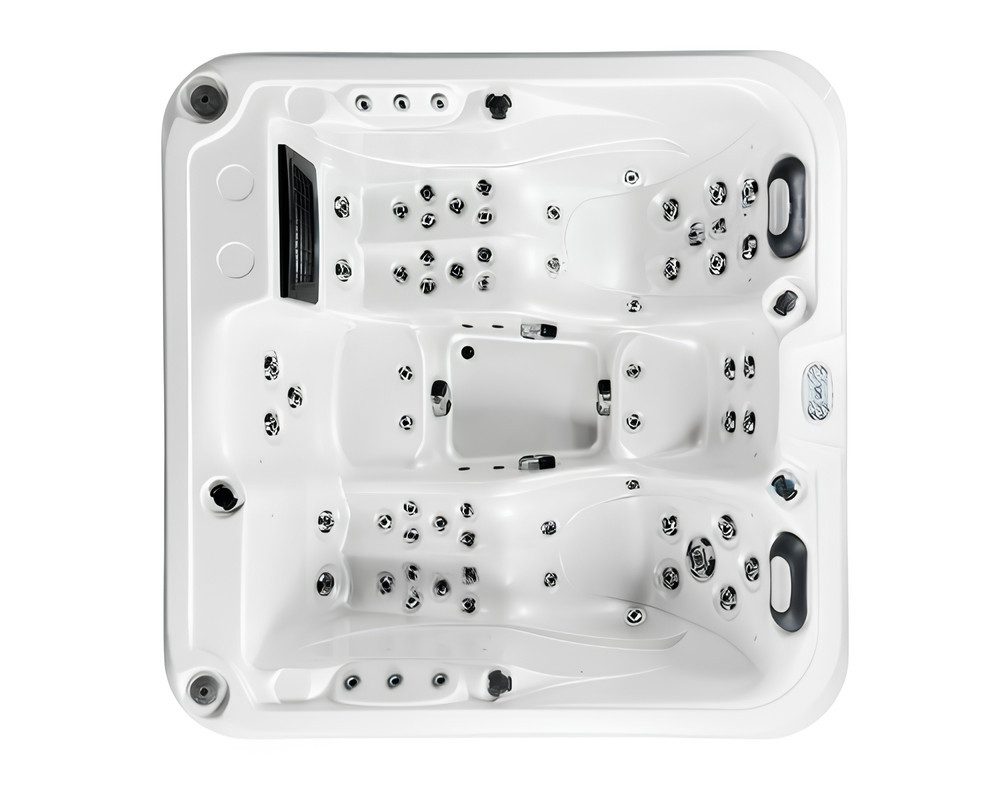 JVmoebel Whirlpool-Badewanne Whirlpool Relaxpool Weiß - Acryl Outdoor-Spa mit Massagedüsen, Made in Europe