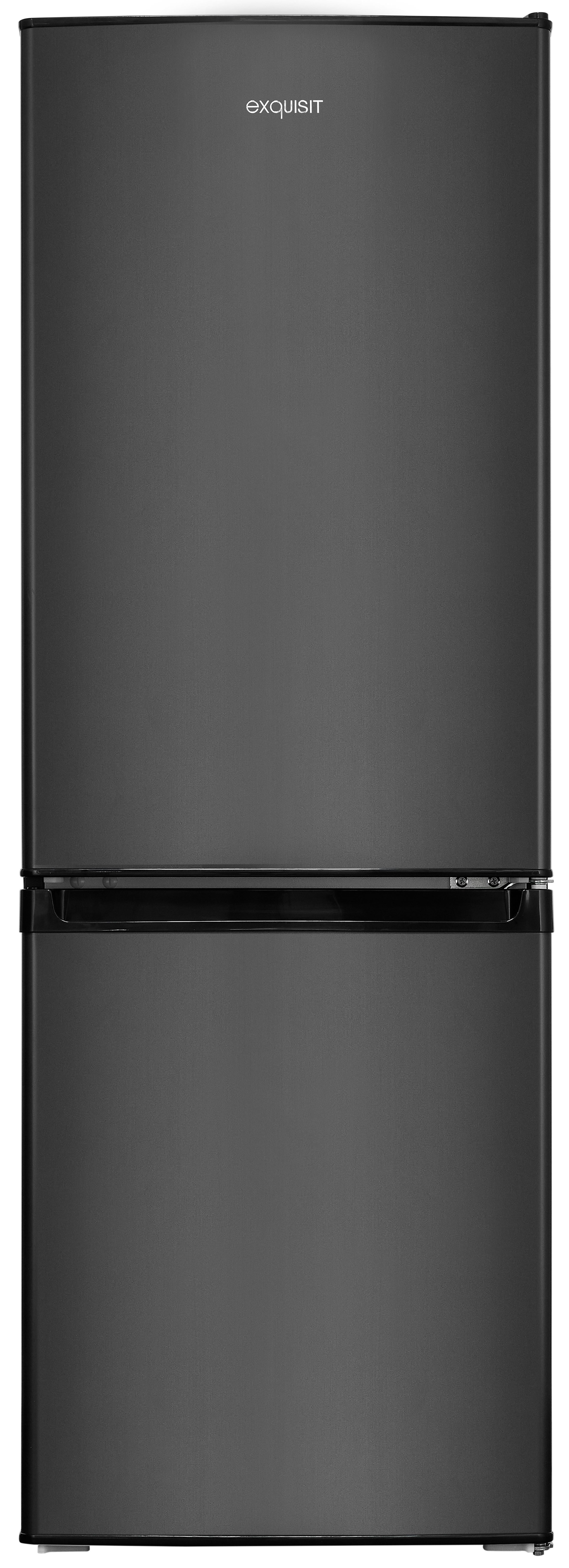 exquisit Kühl-/Gefrierkombination KGC232-60-E-040C inoxlook-az, 142,5 cm hoch, 49,5 cm breit, Platzsparend 173 l, flexibel, leise, effizient, LED, 4*-Gefrierfach