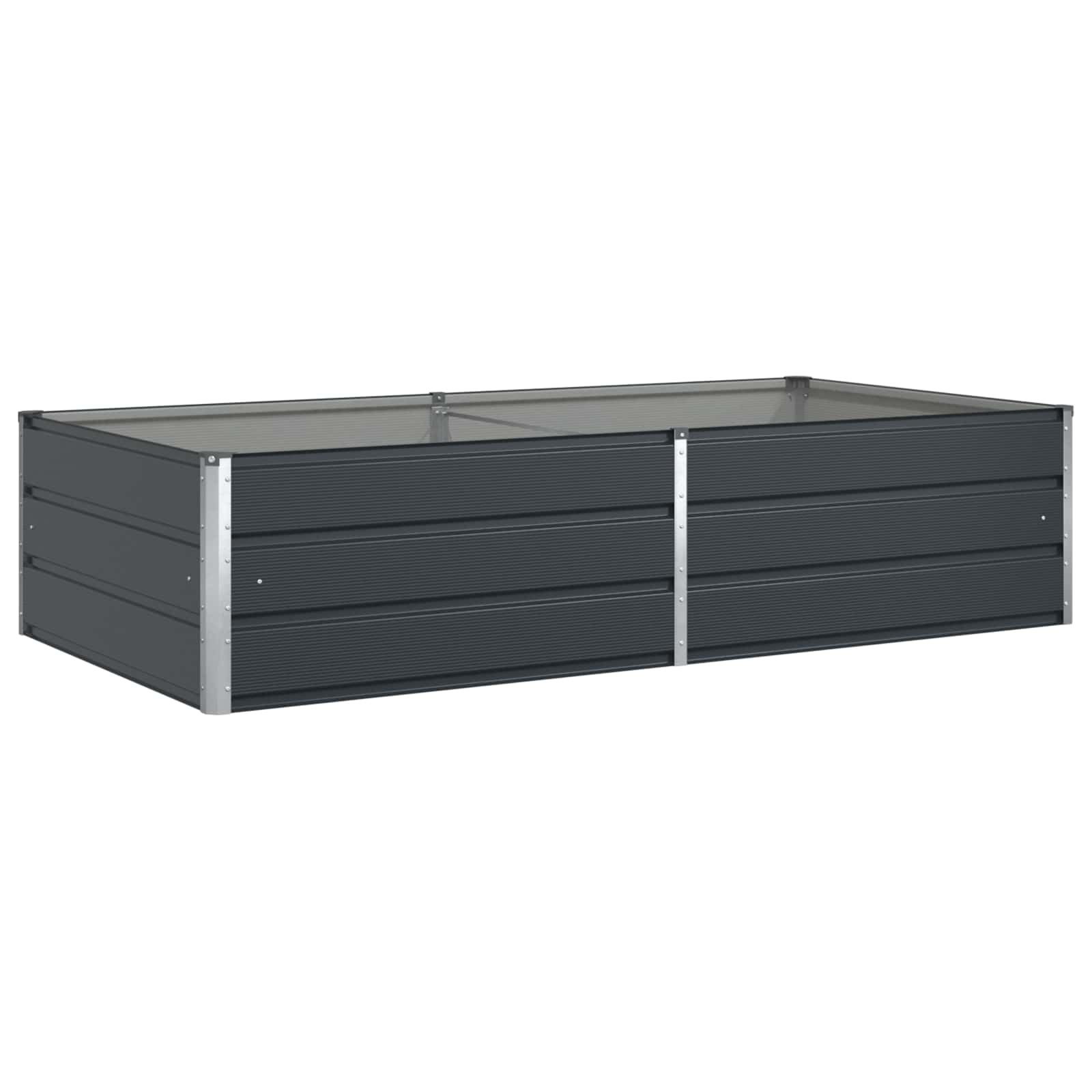 vidaXL Blumentopf Pflanzkübel Anthrazit 195 x 100 x 45 cm Verzinkter Stahl (1 St)