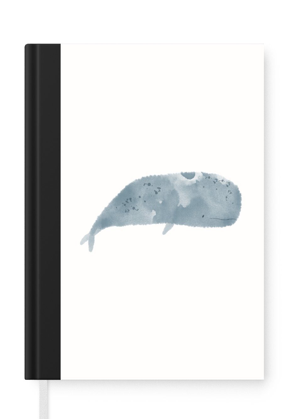 MuchoWow Notizbuch Pottwal - Tiere - Meer - Aquarell, Journal, Merkzettel, Tagebuch, Notizheft, A5, 98 Seiten, Haushaltsbuch