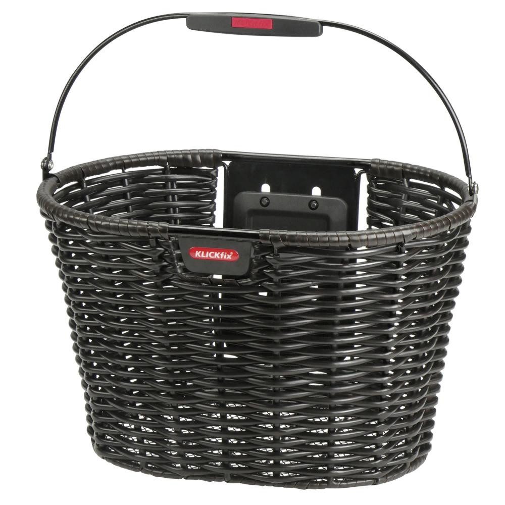 KlickFix Fahrradkorb KLICKfix Vorderradkorb Structura oval ohne Adapter schwarz 24x39x28 cm