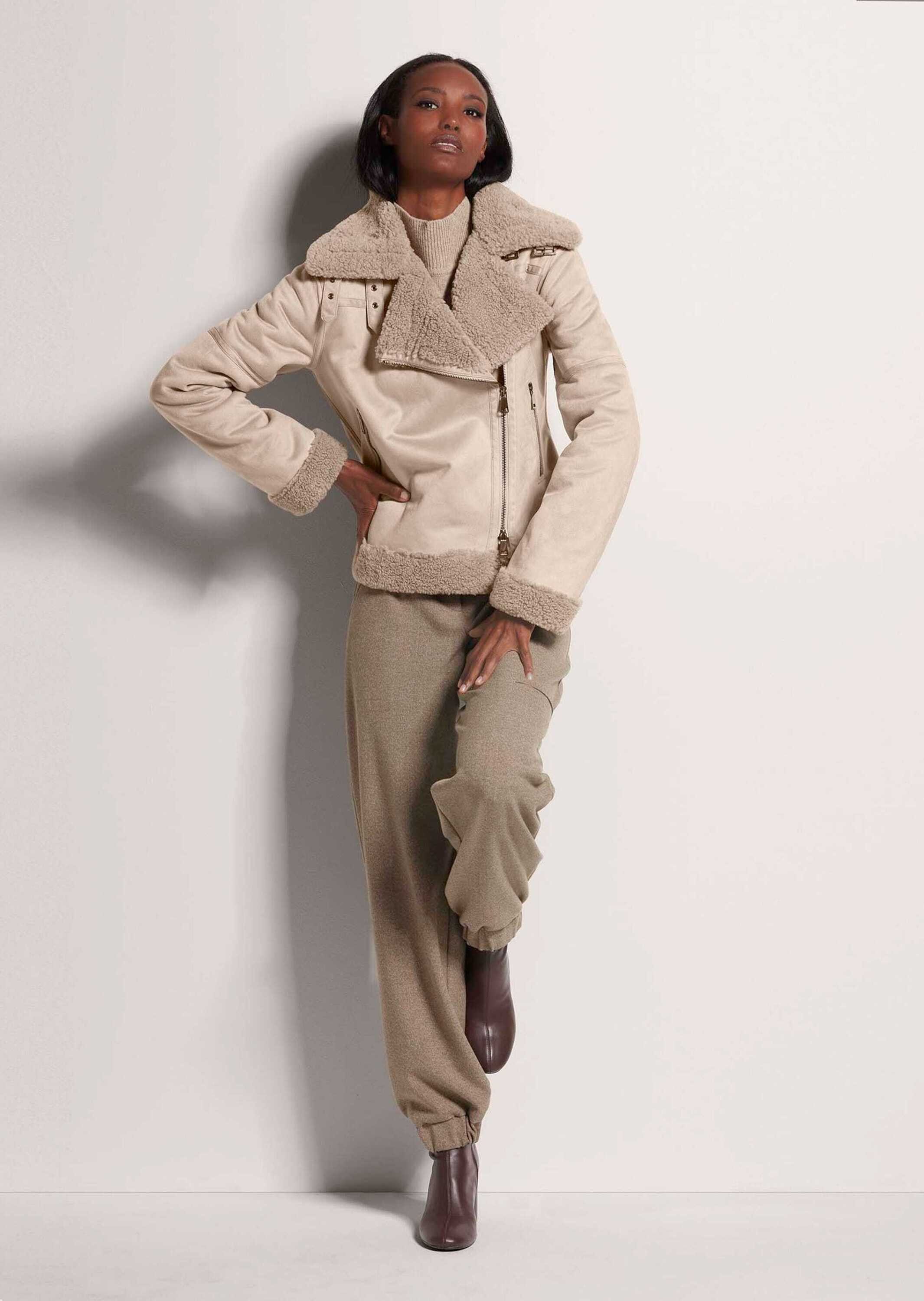 MADELEINE Outdoorjacke Biker-Jacke in Lammfell-Optik günstig online kaufen