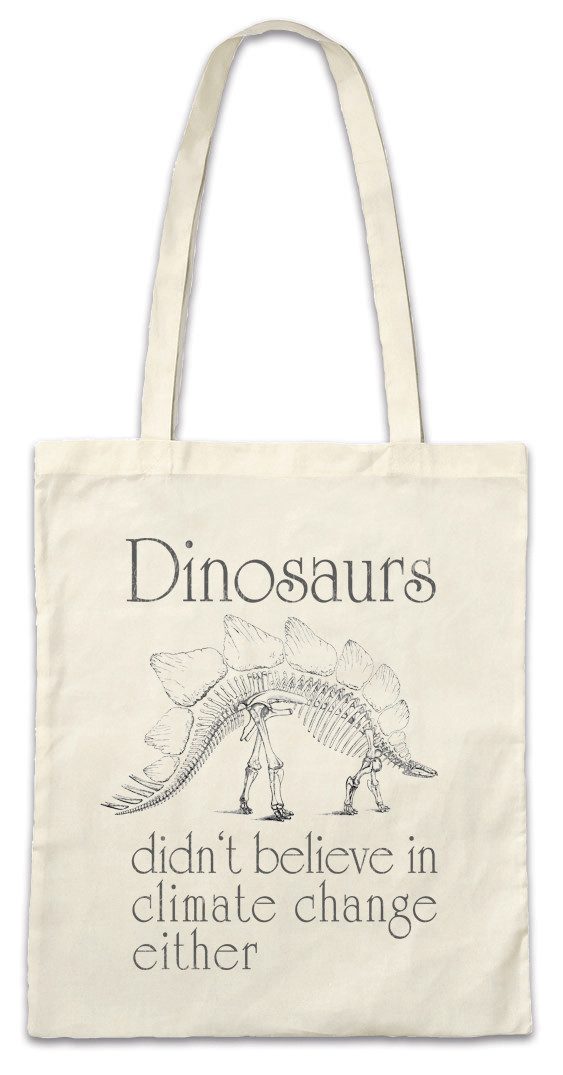 Beuteltasche Dinosaurs Climate Change Stofftasche Umweltschutz Dinosaurier Save The